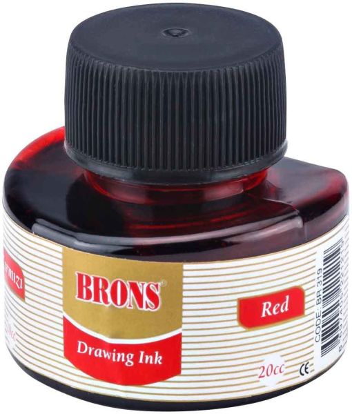 Brons BR-319 20 cc Kırmızı Çini Mürekkebi