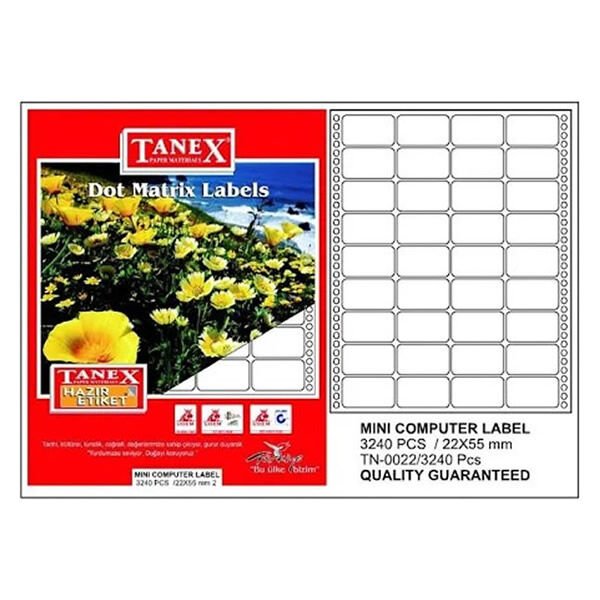 Tanex 22x55 mm Bilgisayar Etiketi