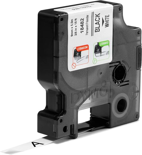 Dymo 9mmx5.5mt Rhınopro Beyaz Polyester Şerit