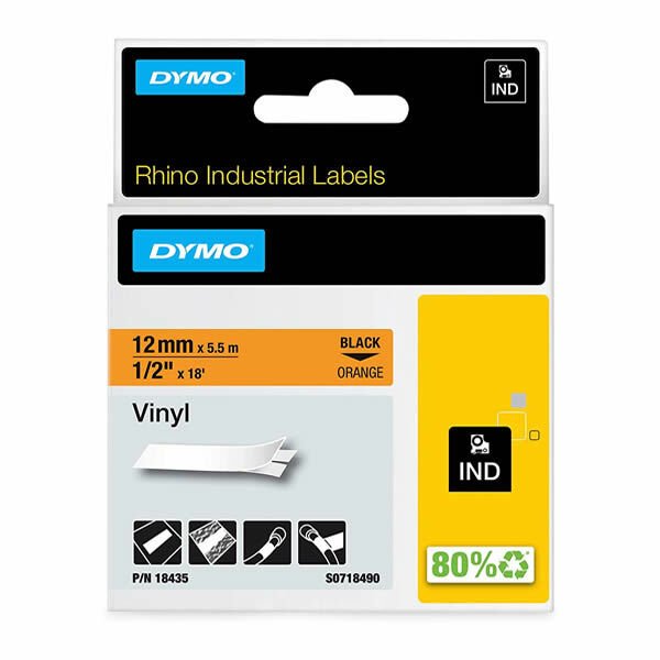 Dymo 18435 RhinoPro 12mmx5,5mt Renkli Vinil Şerit