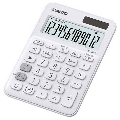 Casio MS-20UC-WE 12 Haneli Beyaz Hesap Makinesi