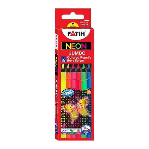 Fatih 6 lı Tam Boy Neon Jumbo Kuruboya Kalemi