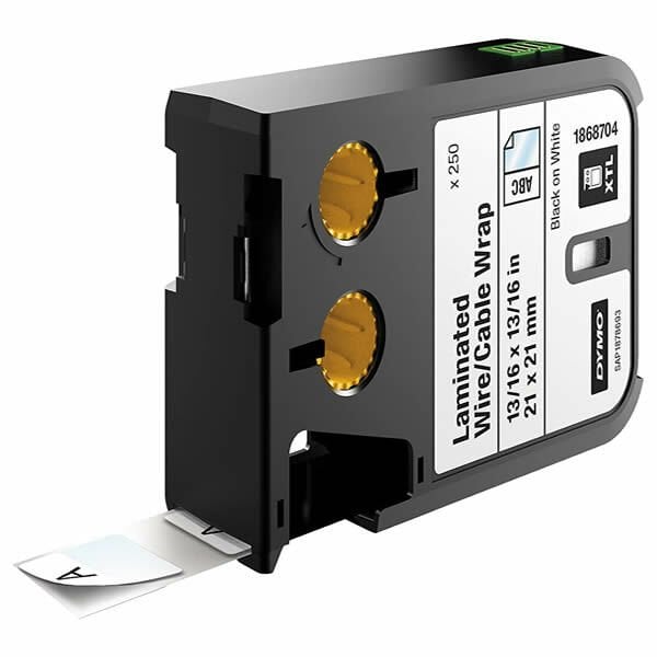 Dymo XTL 250 21mmx21mm Beyaz Üzerine Siyah Lamine Şerit