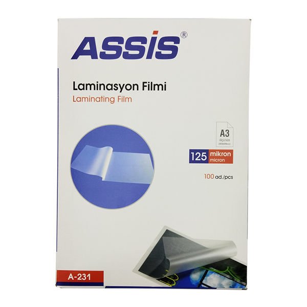 ASSİS A3 125 MİC 100 LÜ ŞEFFAF LAMİNASYON FİLMİ