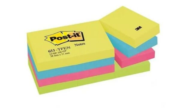 Post-It 653Au 38x51 4 Renk 100 Yaprak Not Kağıdı