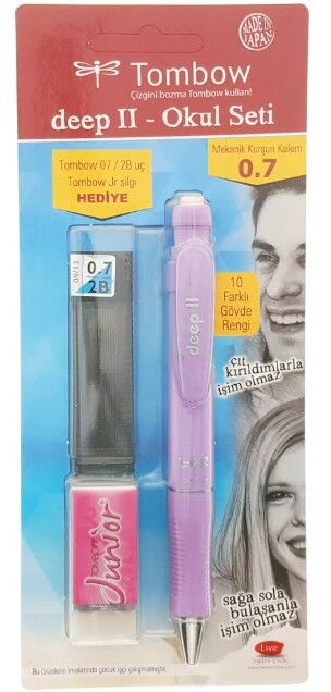 Tombow Deep II 0.7 Mm Lila Okul Seti
