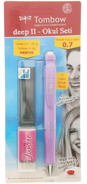 Tombow Deep II 0.7 Mm Lila Okul Seti