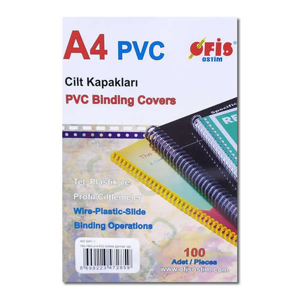 Ofis A4 160 mic 100 lü Şeffaf Pvc Cilt Kapağı