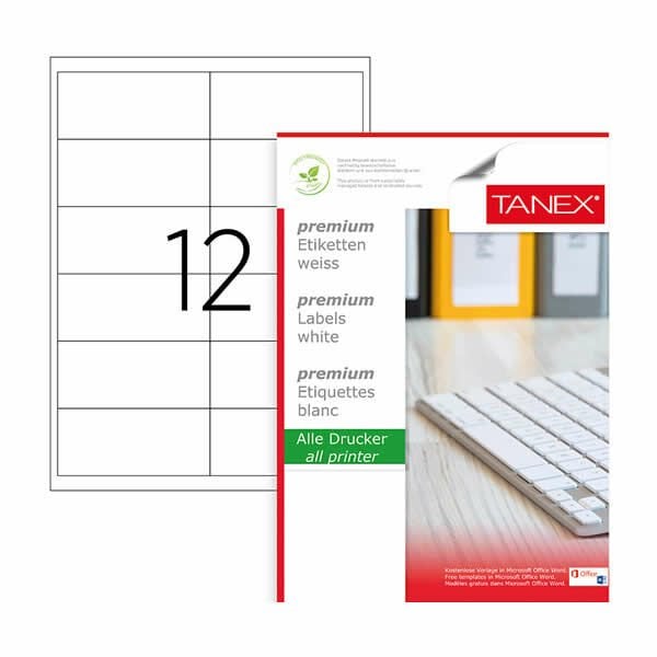 Tanex TW-2546 100x46mm 100 lü Lazer Etiketi