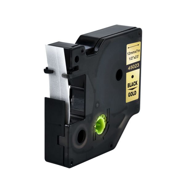 Dymo 45023 D1 Standart 12mmx7mt Altın Üzerine Siyah Şerit