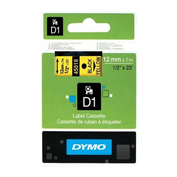 Dymo 45023 D1 Standart 12mmx7mt Altın Üzerine Siyah Şerit