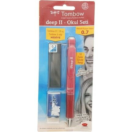 Tombow Deep II 0,7 mm Kırmızı Okul Seti