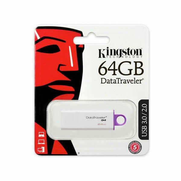 KİNGSTON DTIG4 64 GB USB 3 BEYAZ - MOR PLASTİK USB BELLEK