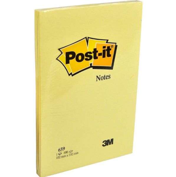 Post-it 659 102x152 100 Yaprak Sarı Renk Not Kağıdı