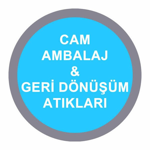 Ofisostim 12x12cm Cam Ambalaj & Geri Dönüşüm Atıkları Mavi Sticker
