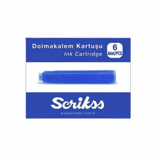 Scrikss 6 lı Mavi Dolma Kalem Kartuşu