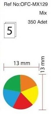 Tanex OFC-129 5 li Mİx Color Ofis Etiketi