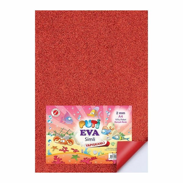 Puti 1130 A4 10 lu Karışık Renk Simli Eva