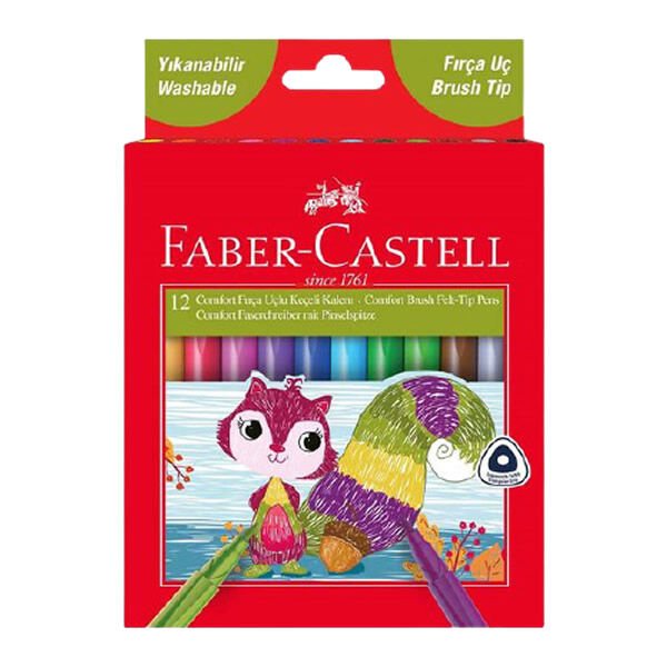 Faber-Castell 12 li Comfort Fırça Uçlu Keçeli Kalem