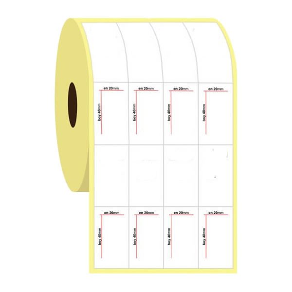 Ermet 20x40 5 li 5000 Adet EcoTermal Barkod Etiketi