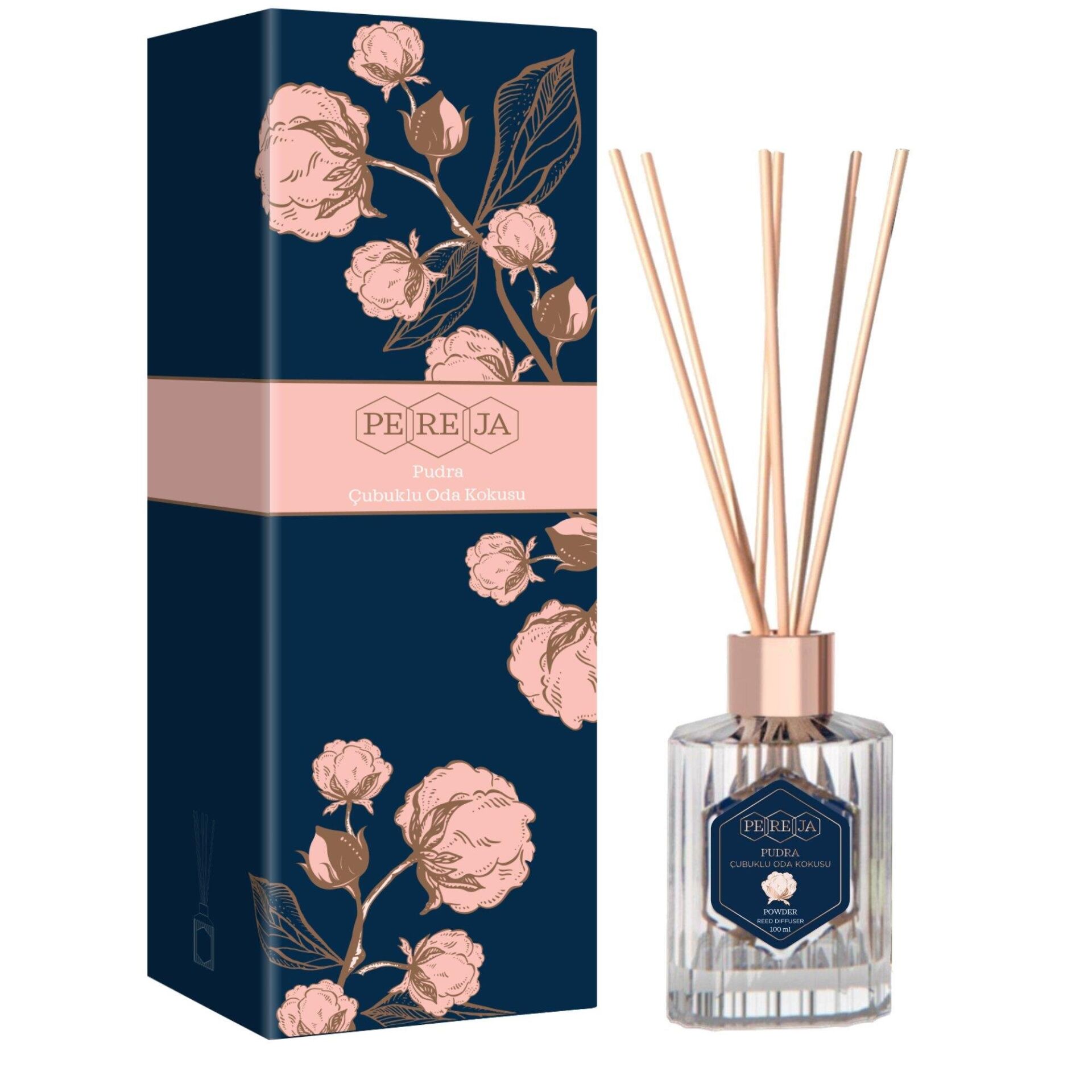 Pereja 100 ml. Reed Diffuser Pudra Çubuklu Oda Kokusu