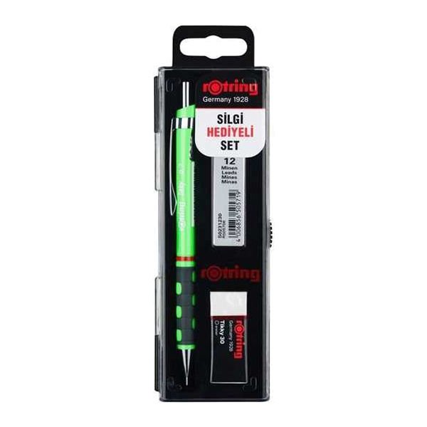 Rotring Tikky 0,7 mm Neon Yeşil Okul Mekanik Kurşun Kalem Set