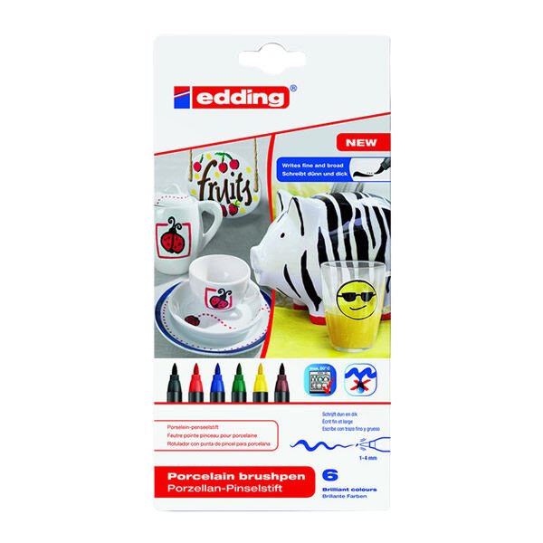 Edding E-4200 6 lı Sıcak Renkler Porselen Kalemi