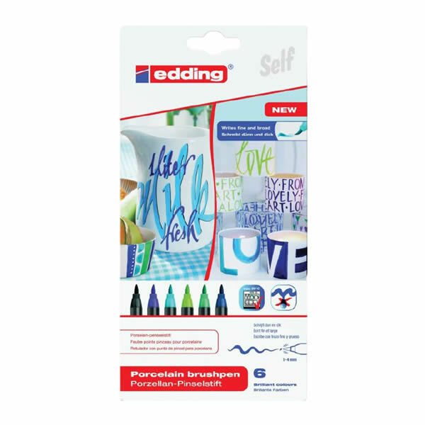 Edding E-4200 6 lı Soğuk Renkler Porselen Kalemi