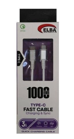 Elba Elb120-1 120w Type-c To Type-c 1Mt Siyah Örgülü Şarj Kablosu