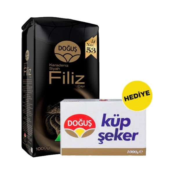 DOĞUŞ 1 KG FİLİZ SİYAH ÇAY & 300 GR ŞEKER