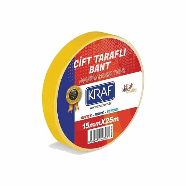 Kraf 15mmX25mt Çift Taraflı Bant