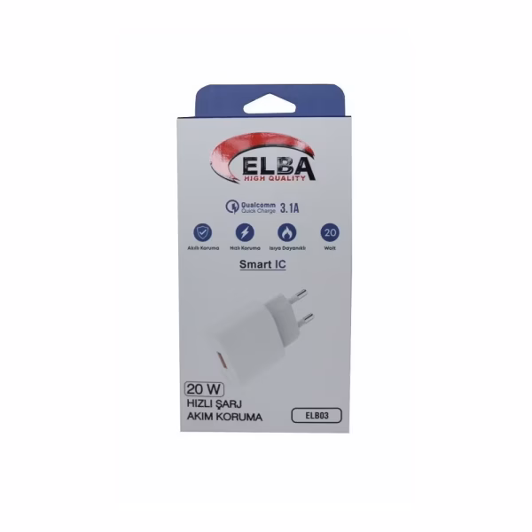 Elba ELB03-20USB Beyaz 20W USb Beyaz Şarj Aleti