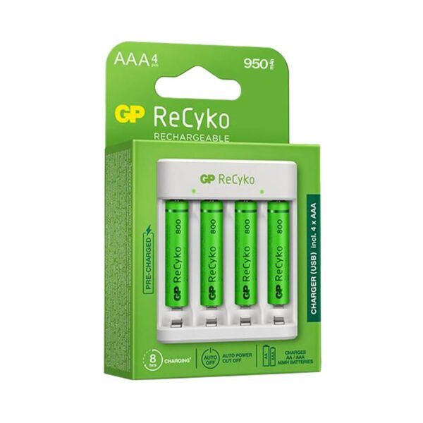 GP E411 USB Şarj Cihazı + 4 lü AAA 950 mAh Pil