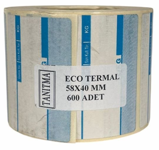 Ofis 58x40 600 Adet Mavi Eco Termal Barkod Etiketi