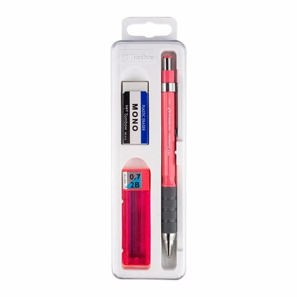 Tombow SH-300 Grip 0,7 mm Pembe Uç Silgi Kalem Seti