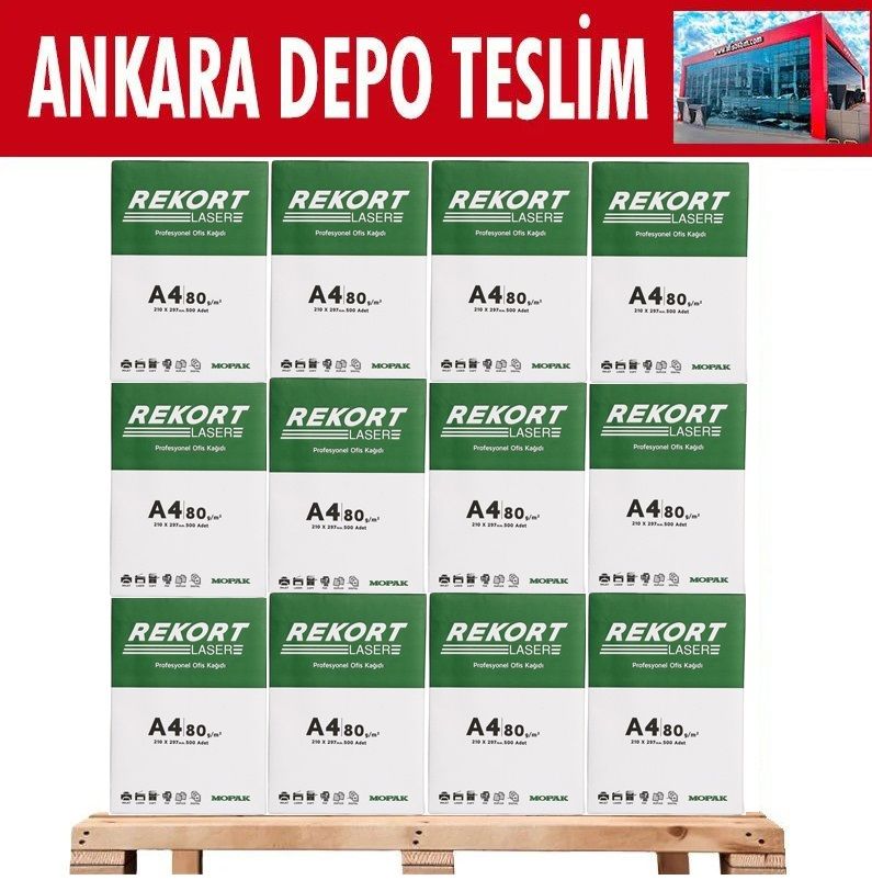 MOPAK REKORT 1 PALET A4 80 GR 500LÜ FOTOKOPİ KAĞIDI (1 PALET = 480 PAKET)