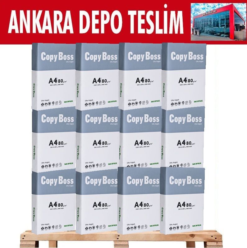 MOPAK COPY BOSS 1 PALET A4 80 GR 500LÜ FOTOKOPİ KAĞIDI (1 PALET = 480 PAKET)