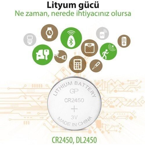 Gp GPCR2450-C5 3V  5 li Lityum Pil