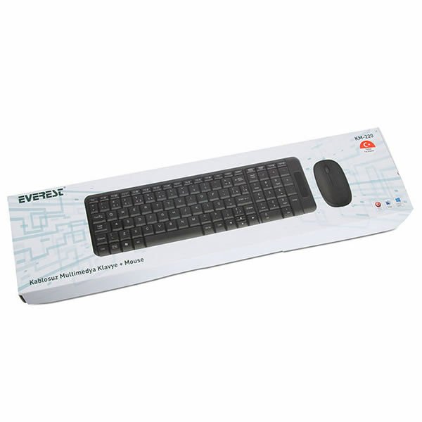 Everest KM-220 Siyah Q Kablosuz Multimedya Klavye & Mouse Seti