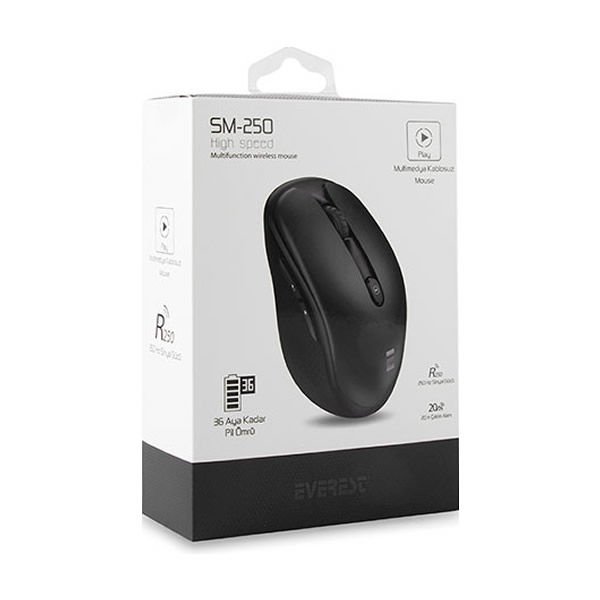 Everest Sm-250 Siyah Usb Multimedya Fonksiyon Tuşlu Mouse