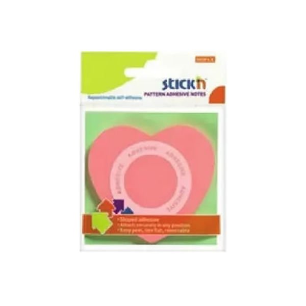 Gıpta Stickn 70x70  50 Yaprak Kalp Şekilli Açık Pembe Not Kağıdı