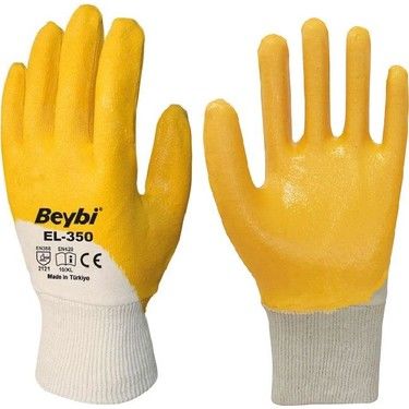 BEYBİ EL-350 10 NUMARA TEK ÇİFT NİTRİL KAPLAMALI ELDİVEN