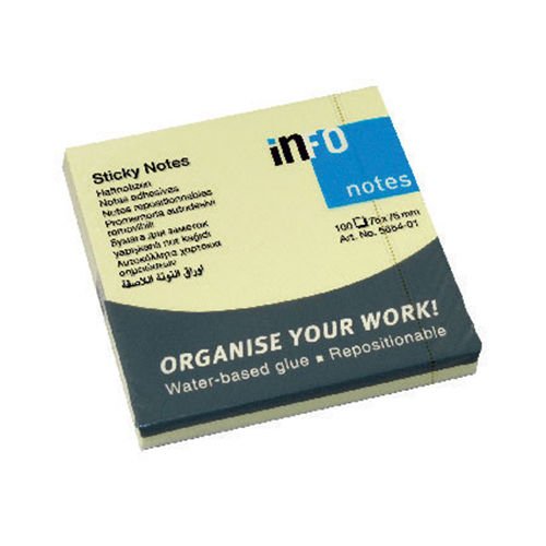 Halsa Info Notes 75x75 100 Yaprak Parlak Karışık Renk Not Kağıdı