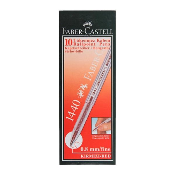 Faber Castell 1440 10 lu 0,8 mm Kırmızı Tükenmez Kalem