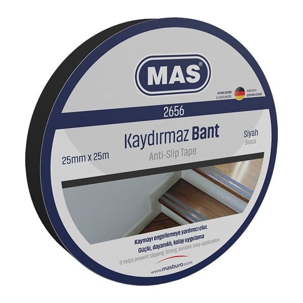 Mas 2656 25mmx25mt Siyah Kaydırmaz Bant