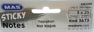 MAS 3673 75 YAPRAK 3 KARMA RENK ŞEKİLLİ YAPIŞKANLI NOT KAĞIDI