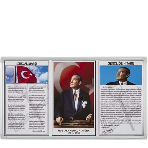 İnter INT-750-5 50x100 Alüminyum Çerçeve Duvara Monte Atatürk Köşesi