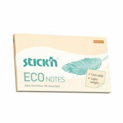 GIPTA STİCKN 76X127 100 YAPRAK ECO NOTES PASTEL SARI NOT KAĞIDI