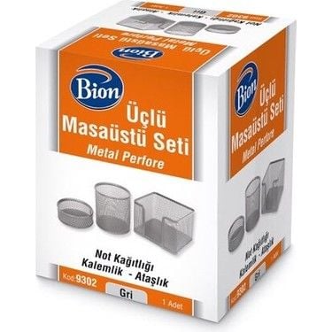 Bion 9302 3 lü Siyah Perforeli Kalemlik Seti