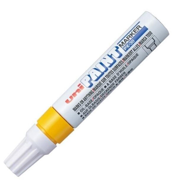 Uni-Ball Paint Marker 4.0-8.5 Kesik Uç Sarı Markör Kalem